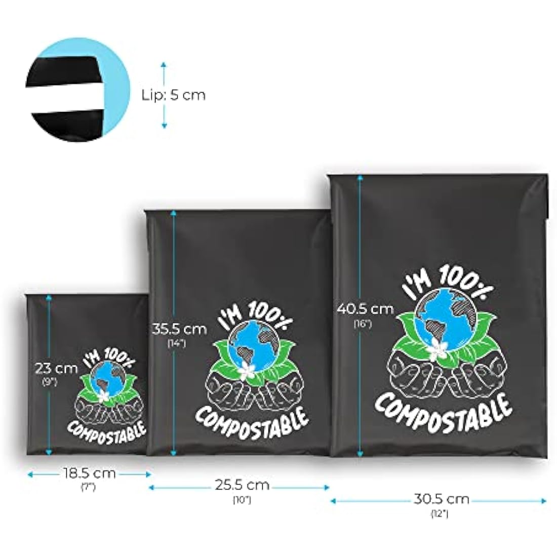 Compostable Mailing Bags | 12x16" Eco-Friendly Mailers | 25PK