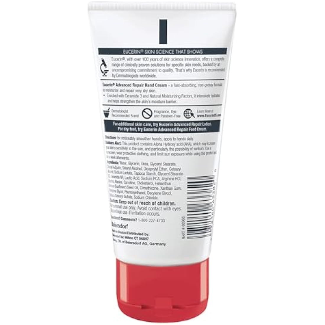 Eucerin Advanced Repair Hand Cream – Fragrance Free for Dry Skin (3 Pack)