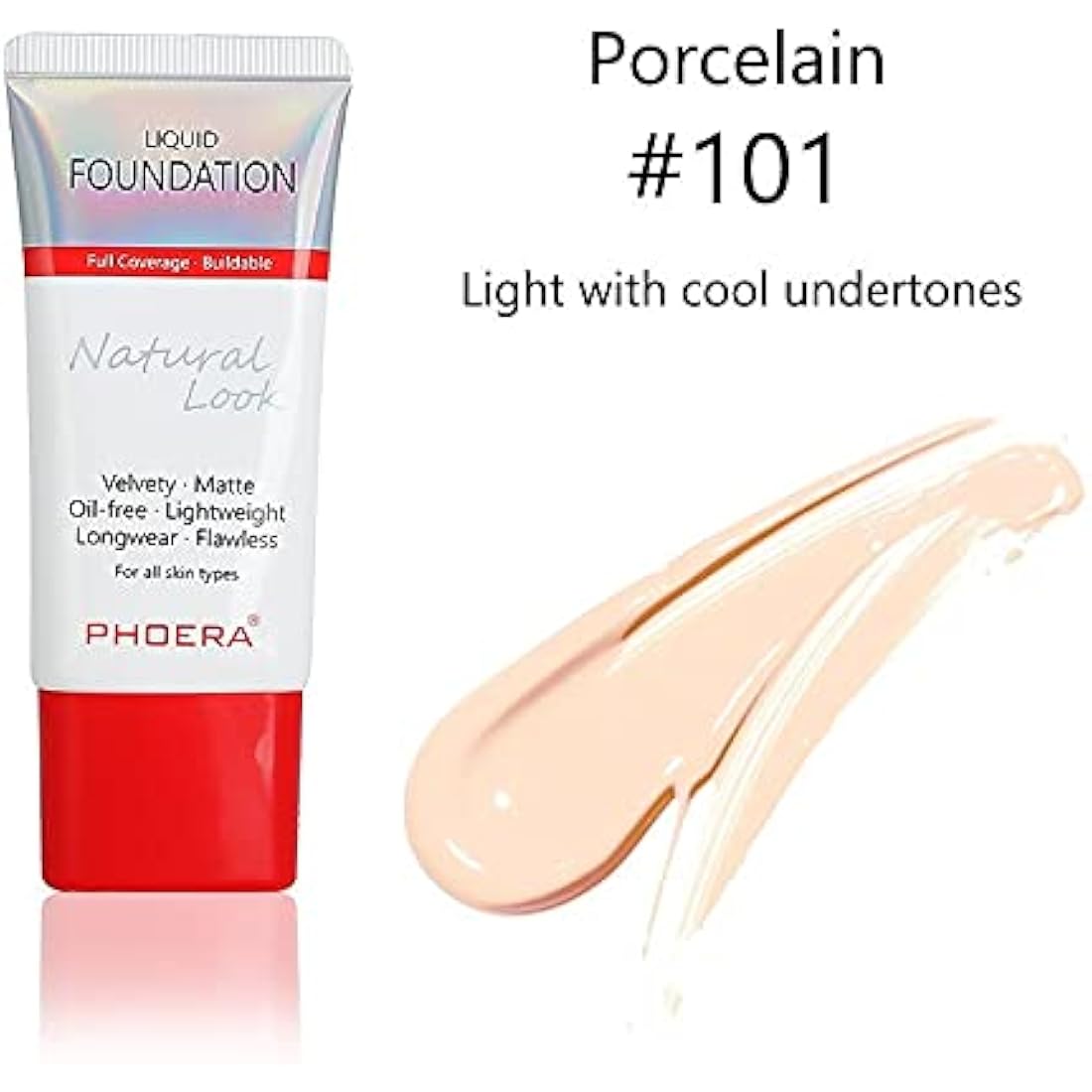 PHOERA Full Coverage Liquid Foundation – Waterproof Matte Oil-Free Base
