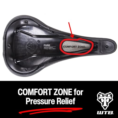 WTB Pure Medium Mountain Bike Saddle – Black Cromoly Rail Gel Seat