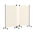 HIDODO 3 Panel Upgraded Room Divider with Wheels, 261cm W x 183cm H, Beige - image 1