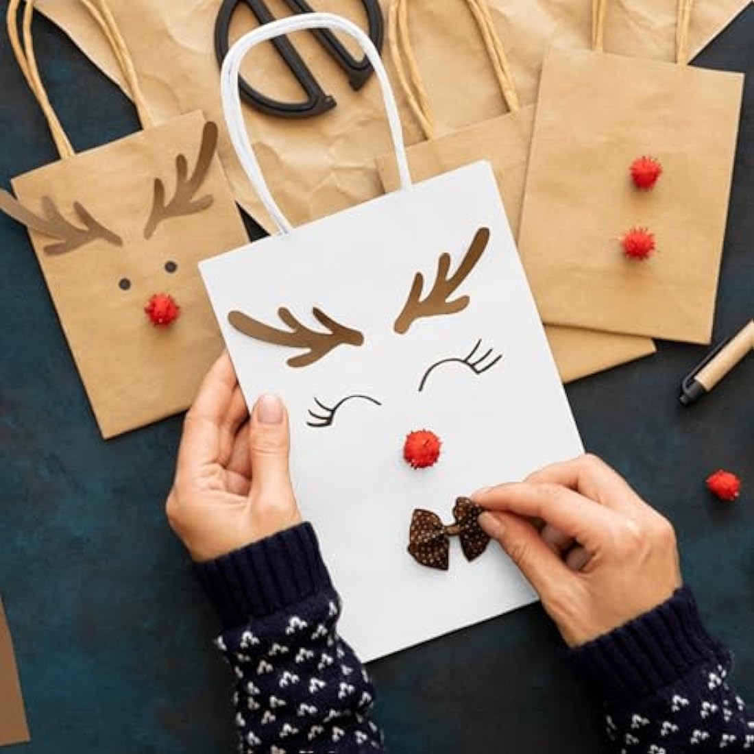 GIFTSAY White Paper Gift Bags with Handles - 30 Pack Sturdy Bulk Bags