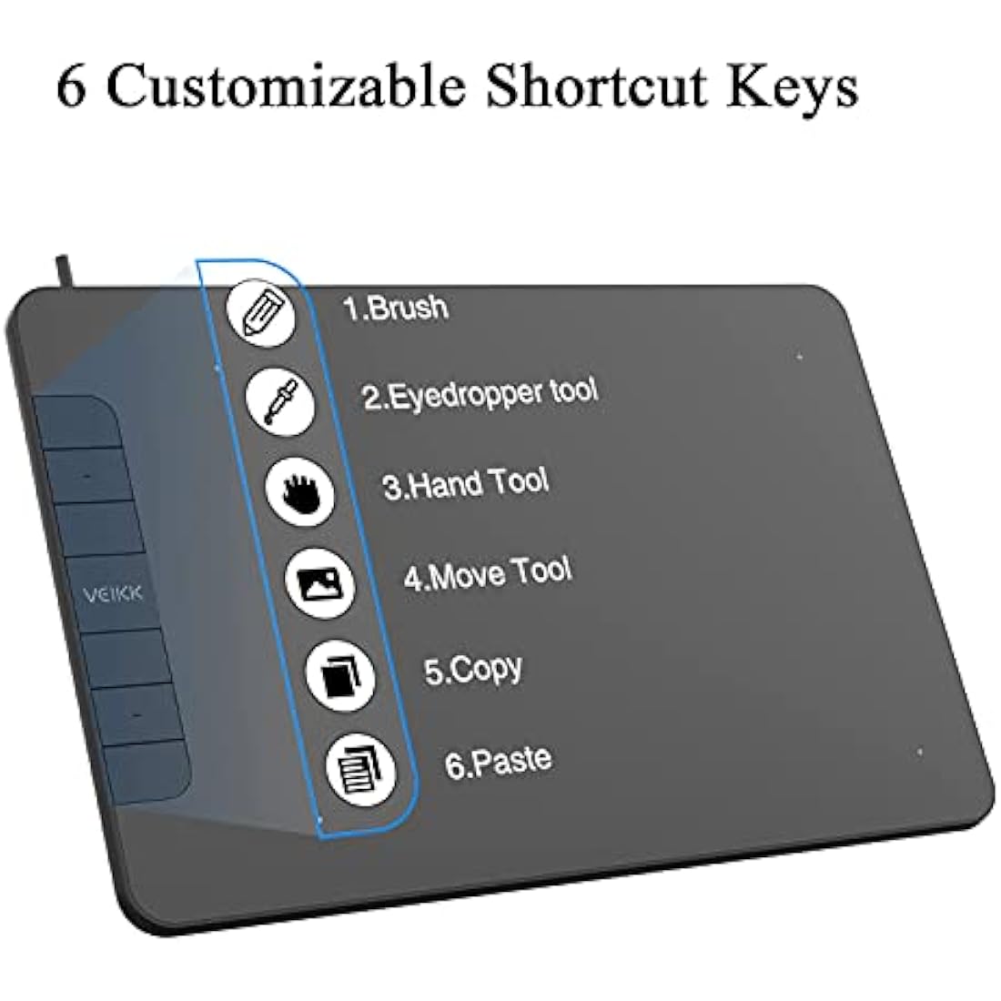 VEIKK VK640 Graphics Drawing Tablet – 6x4 Inch Pad with Battery-Free Pen