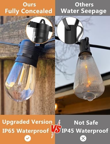 ZOTOYI 100FT Outdoor String Lights | Waterproof LED Festoon Lights - 30m