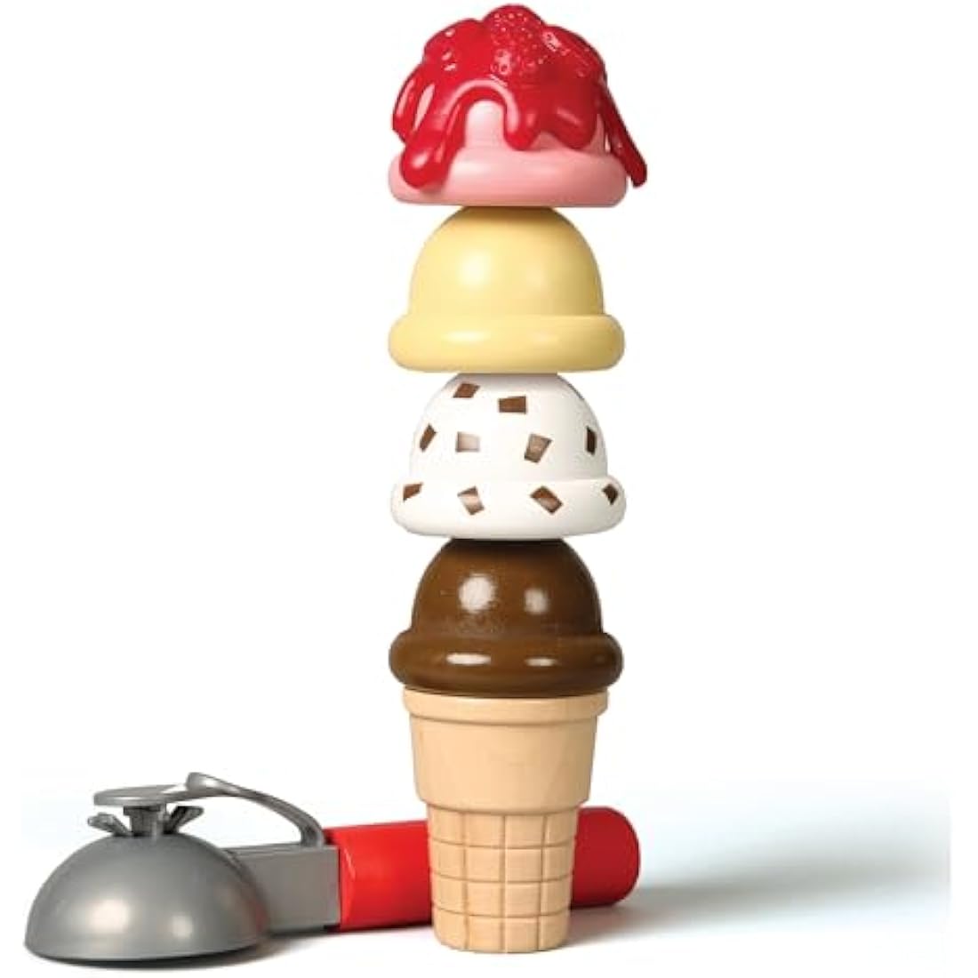 Melissa & Doug Wooden Ice Cream Counter - 28-Piece Play Food Set