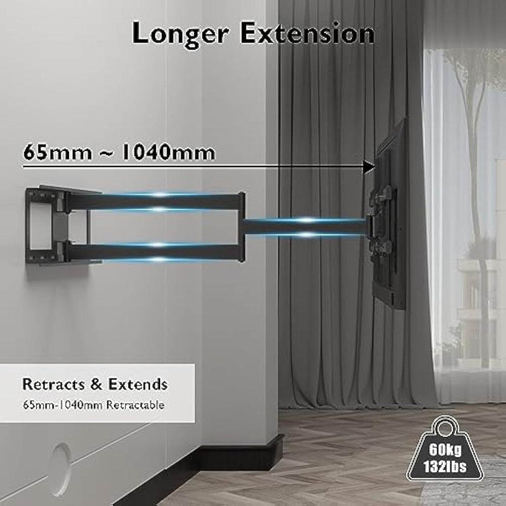 BONTEC Full Motion TV Wall Mount – Extra Long Arm for 32-75 Inch TVs