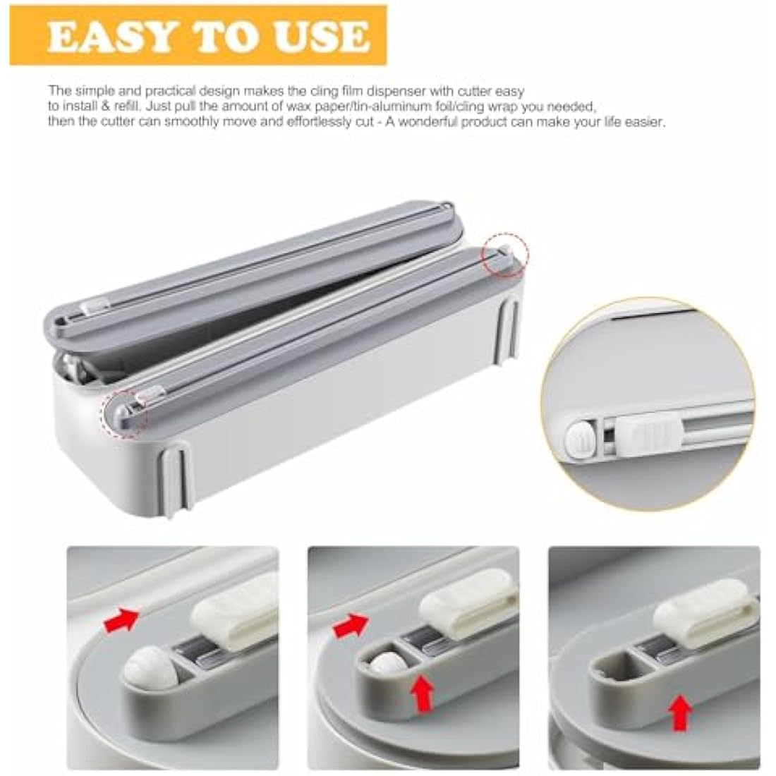 3-in-1 Magnetic Cling Film Dispenser & Paper Towel Holder