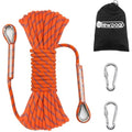 NewDoar 8mm Static Climbing Rope – 14kN Polyester Safety Cord with Carabiners