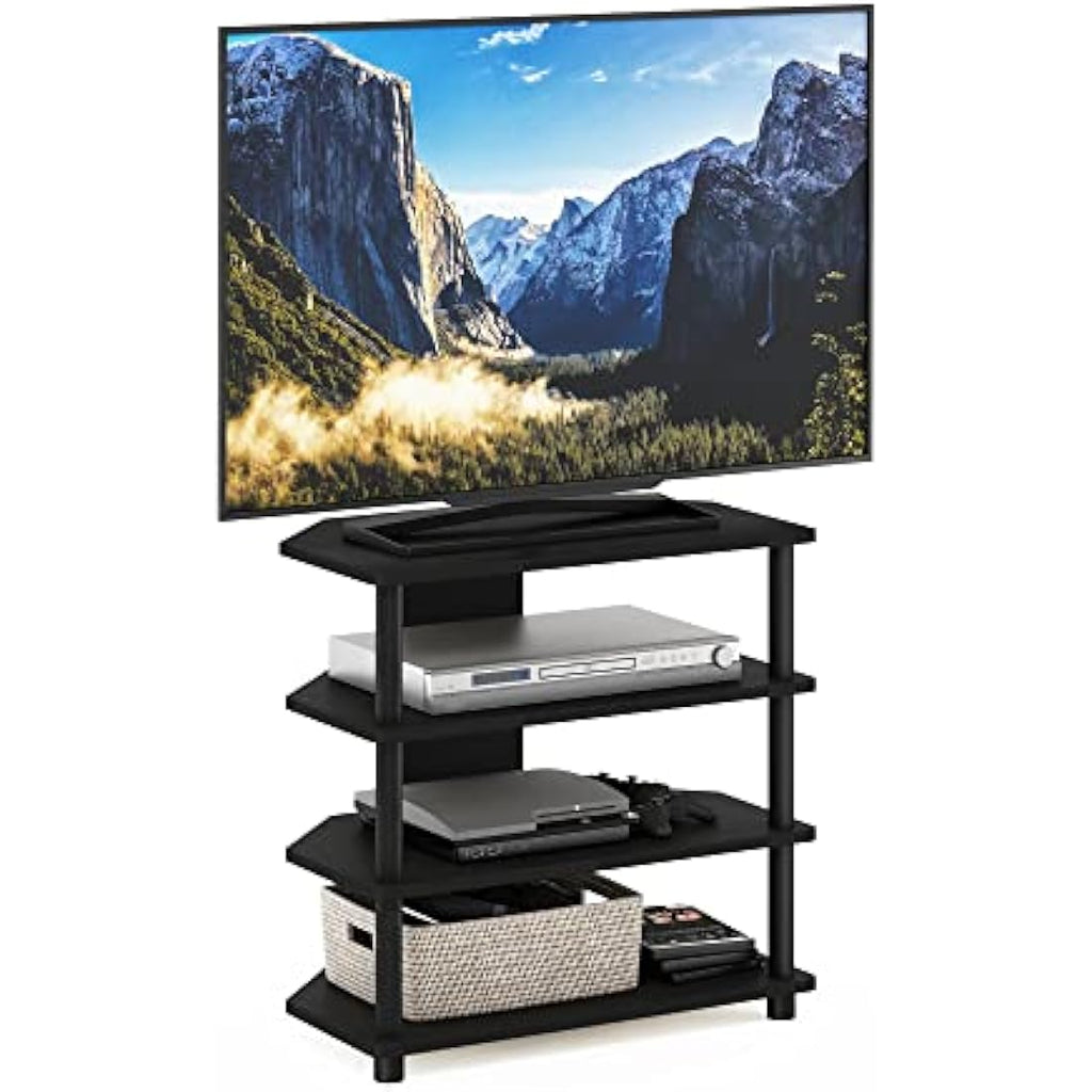 Furinno Econ 4-Tier TV Stand | Blackwood Media Console for 29-Inch TV