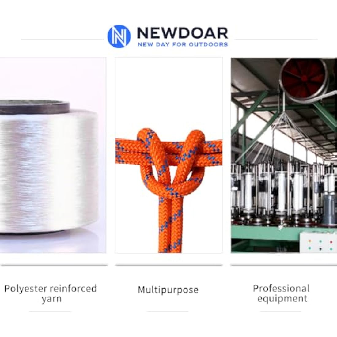 NewDoar 10mm Static Accessory Cord – 18KN High Strength Outdoor Utility Rope