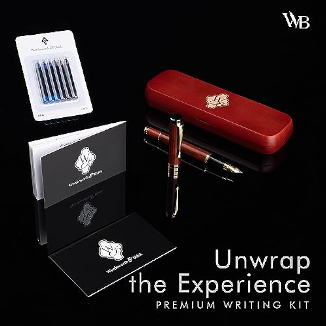 Wordsworth & Black Rosewood Fountain Pen Set | Luxury Medium Nib