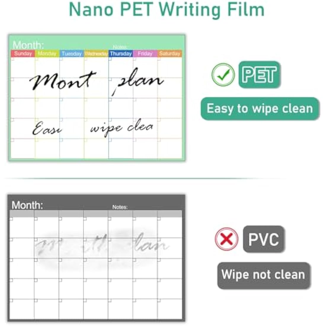Magnetic Fridge Calendar | A3 Monthly Dry Erase Whiteboard