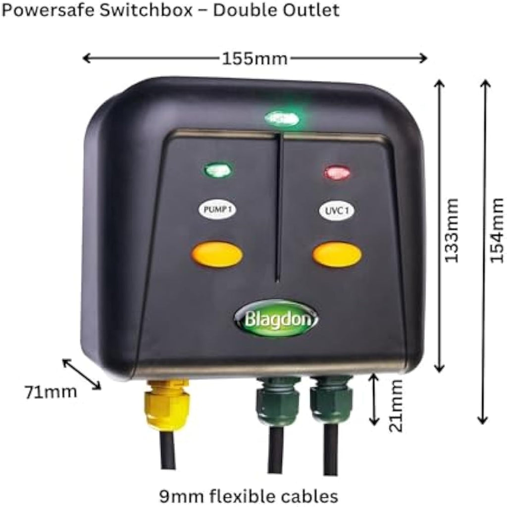 Blagdon Powersafe 2-Outlet Weatherproof Garden & Pond Switch Box