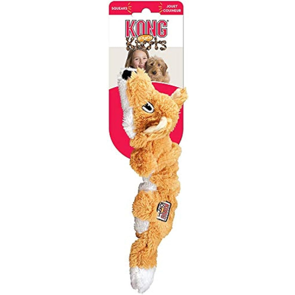 KONG Scrunch Knots Fox Dog Toy – Internal Knotted Rope & Stuffing-Free
