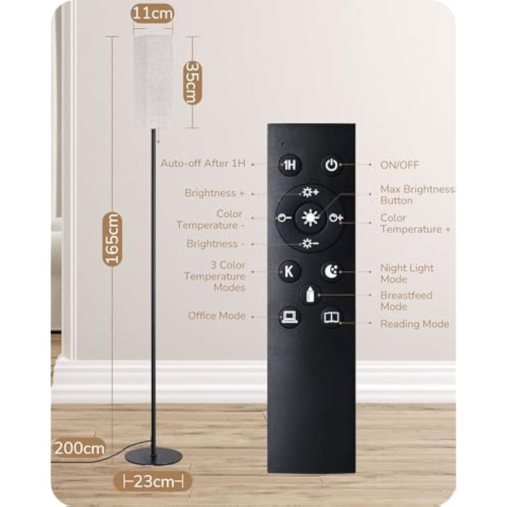 EDISHINE LED Floor Lamp – Dimmable Standing Lamp with Remote Control