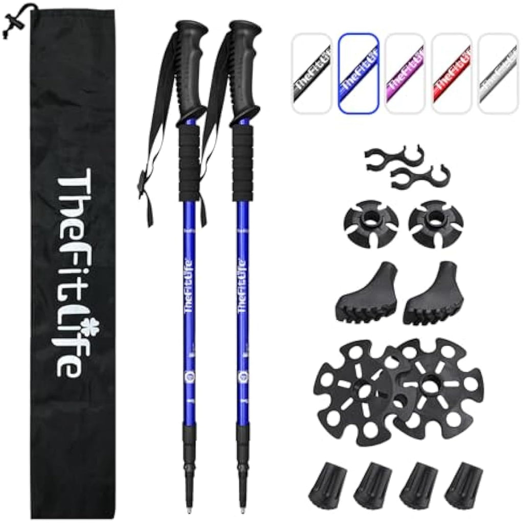 TheFitLife Aluminum Trekking Poles – Collapsible Ultralight Hiking Sticks
