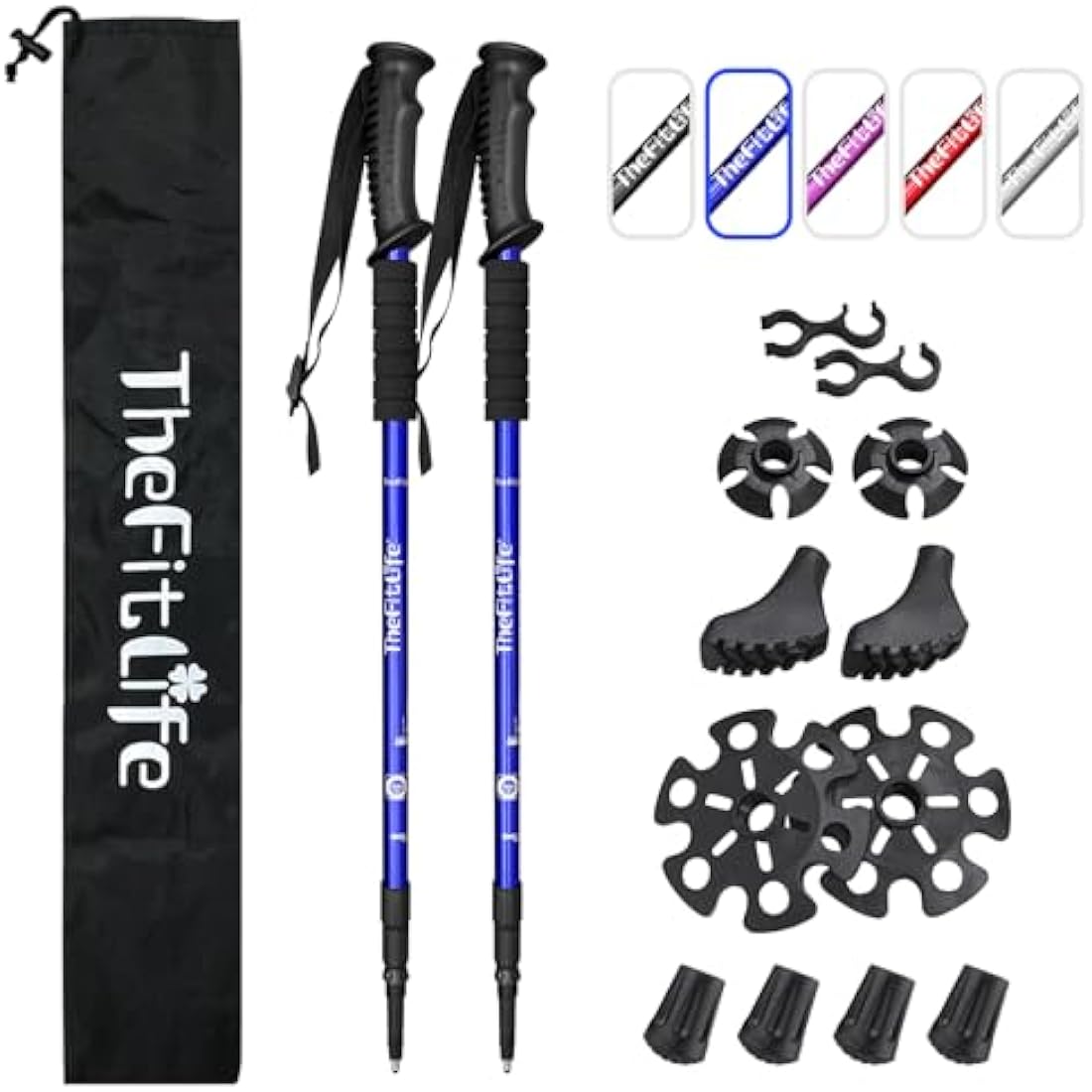 TheFitLife Aluminum Trekking Poles – Collapsible Ultralight Hiking Sticks