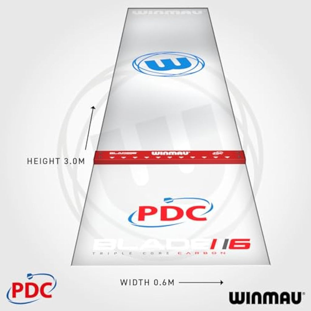 Winmau Clearzone Darts Mat – Professional PVC Floor Protector with Raised Oche