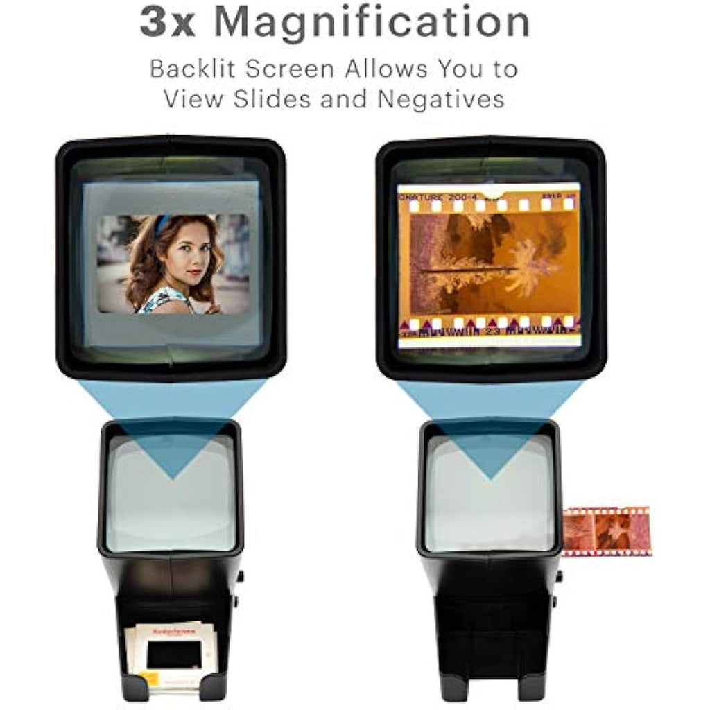Kodak 35mm Slide Viewer | 3x Magnification LED Film Projector – Black