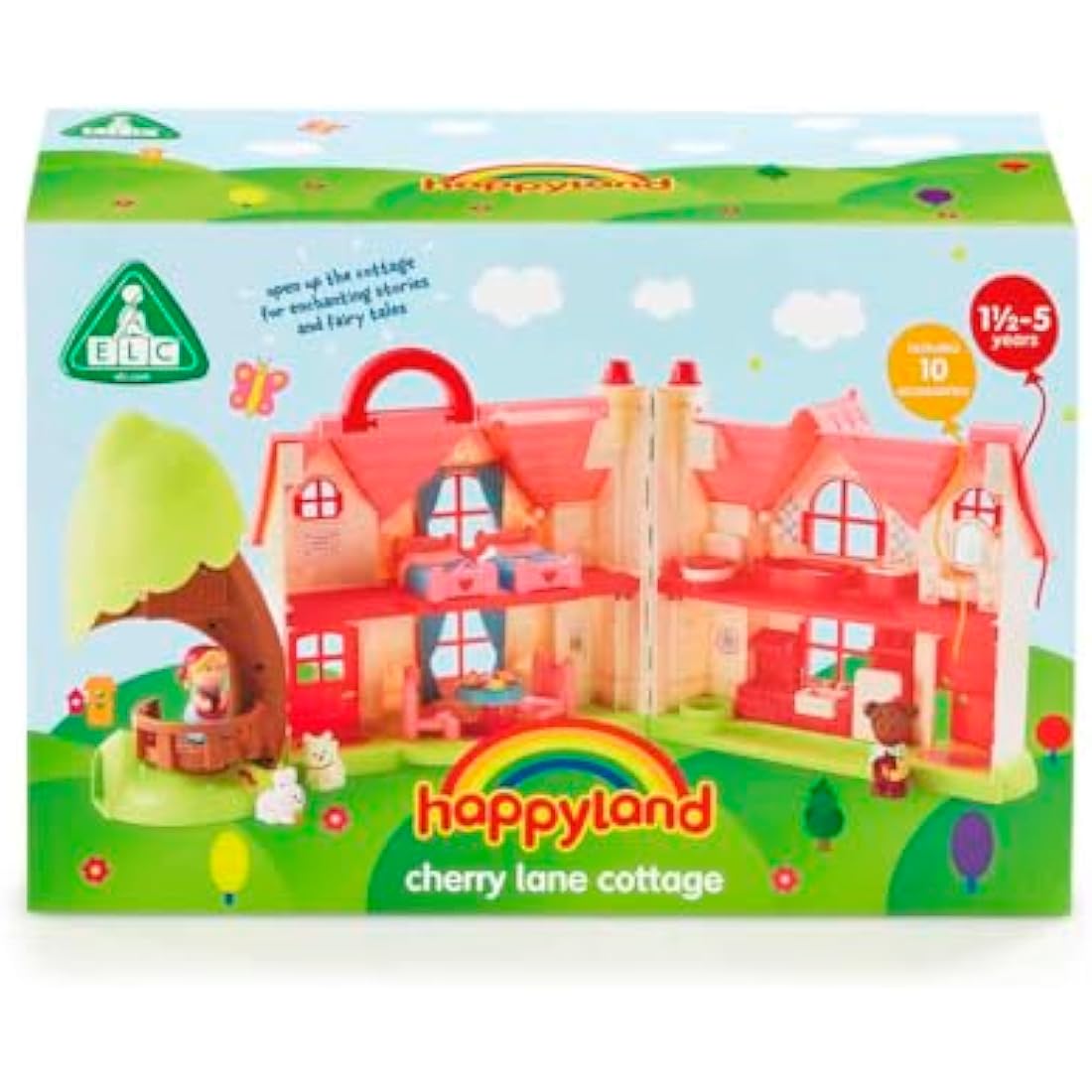 Early Learning Centre Happyland Cherry Cottage Dolls House with Figures
