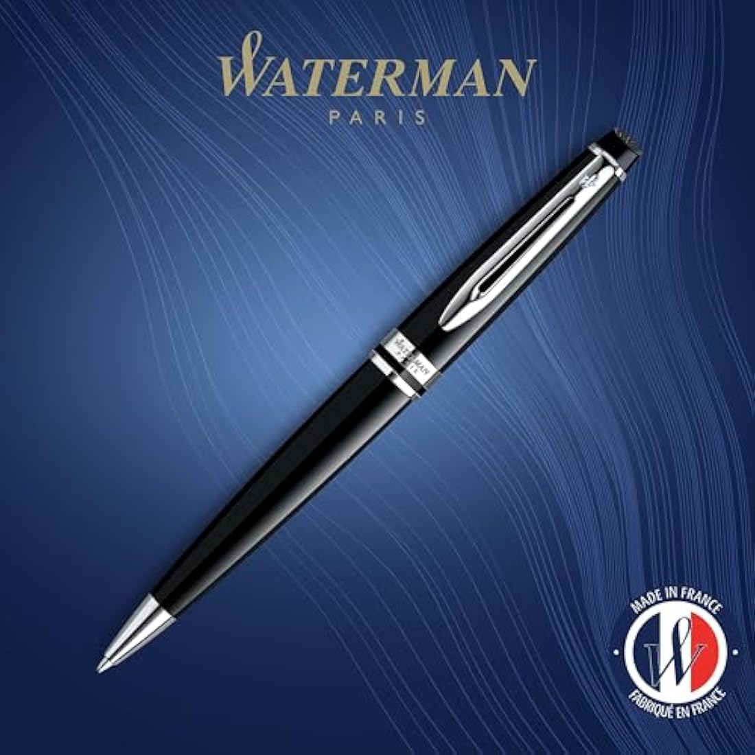 Waterman Expert Ballpoint Pen | Gloss Black & Chrome | Medium Tip