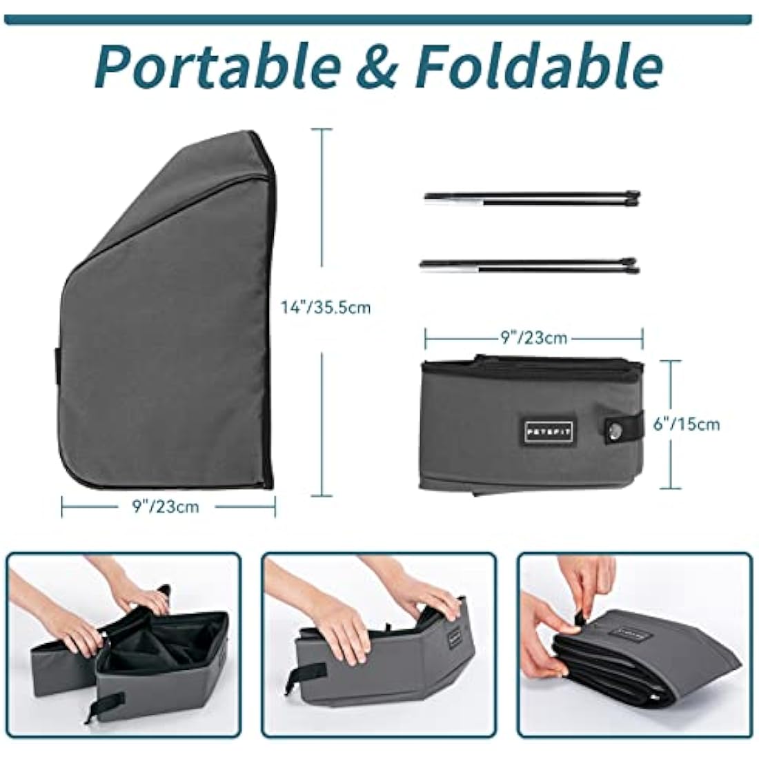 PETSFIT Portable Cat Litter Box – Leak-Proof Washable Travel Litter Box