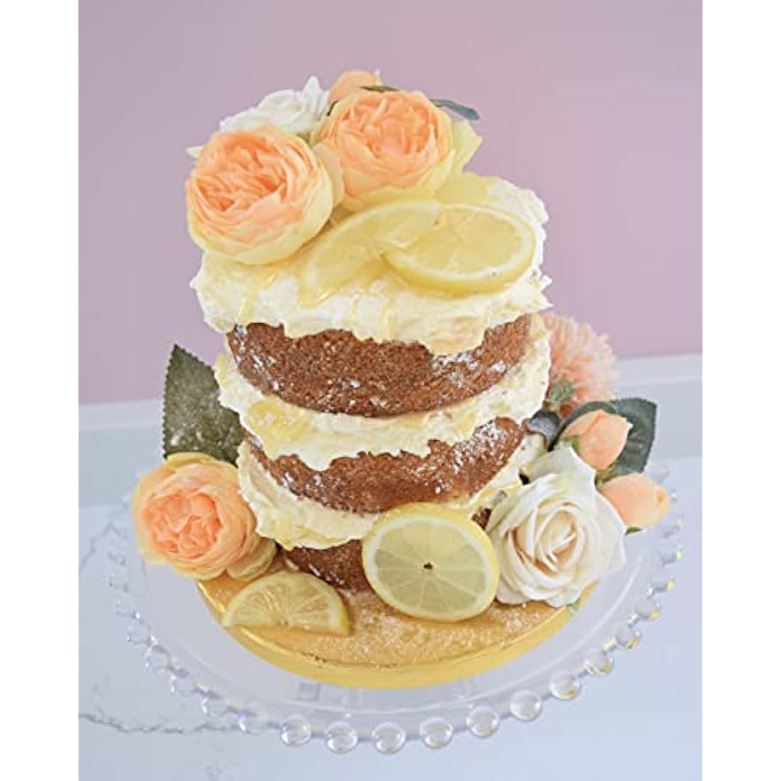 Jolof Store Silk Peony and Tea Rose Artificial Bouquet - Yellow, 9 Heads