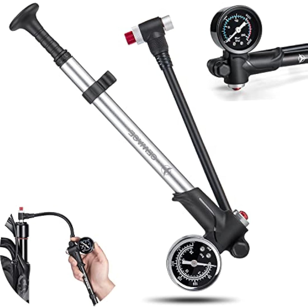 Jolof Store High Pressure Shock Pump – 300 PSI MTB Fork & Tyre Pump