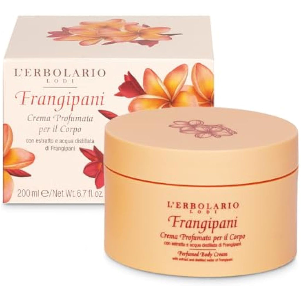 L'Erbolario Frangipani Perfumed Body Cream – Organic Coconut Oil, 6.7 oz