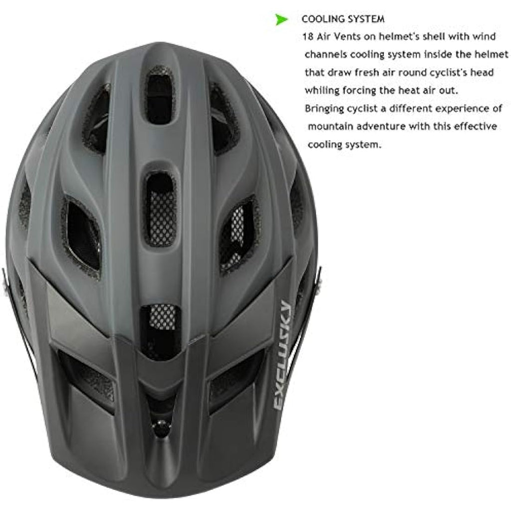 Exclusky Mountain Bike Helmet – Lightweight MTB Cycling Helmet for Adults