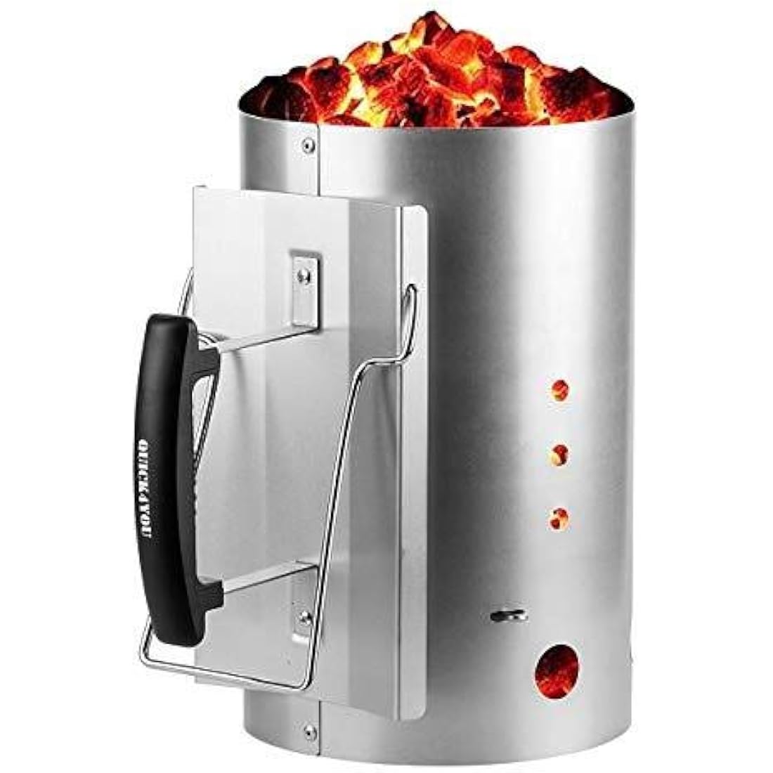 Charcoal Chimney Starter with Safety Handle for BBQ Grills
