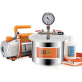 BACOENG 6.8L Vacuum Chamber Kit with 3 CFM Single Stage Pump