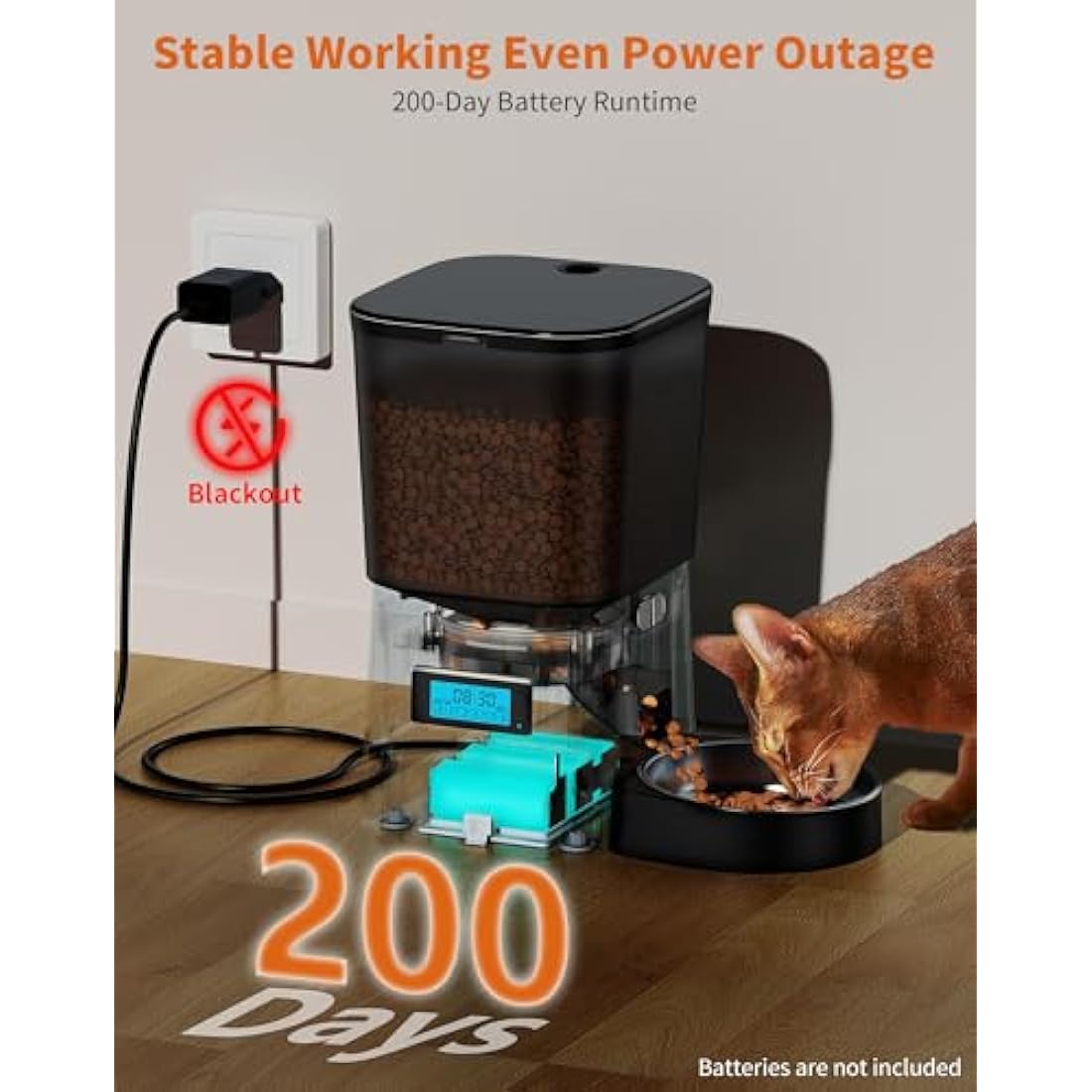 HoneyGuaridan Automatic Cat Feeder | 3.5L Timed Pet Dispenser with Slow Bowl