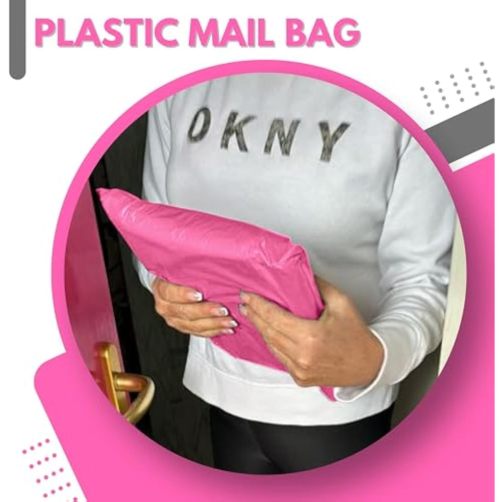 JeeJaan Pink Poly Mailers | 12x16 in Waterproof Shipping Bags (50 Pcs)
