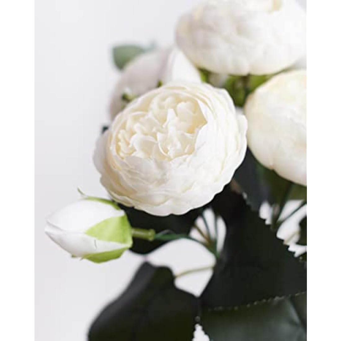 Silk Peony and Tea Rose Artificial Bouquet - Milk White