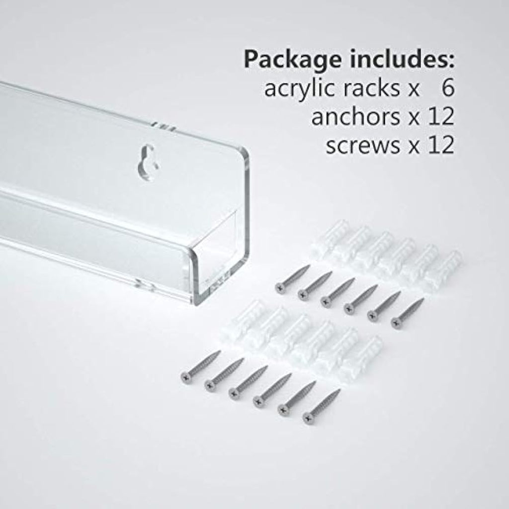 Jolof Store Acrylic Nail Polish Organizer – 6 Pack Wall Mounted Racks