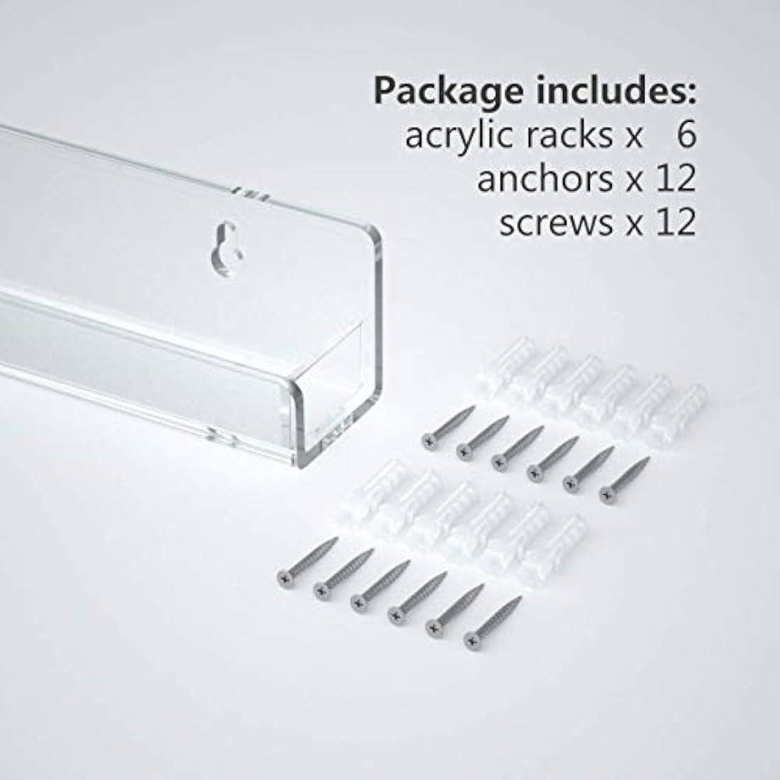 Jolof Store Acrylic Nail Polish Organizer – 6 Pack Wall Mounted Racks