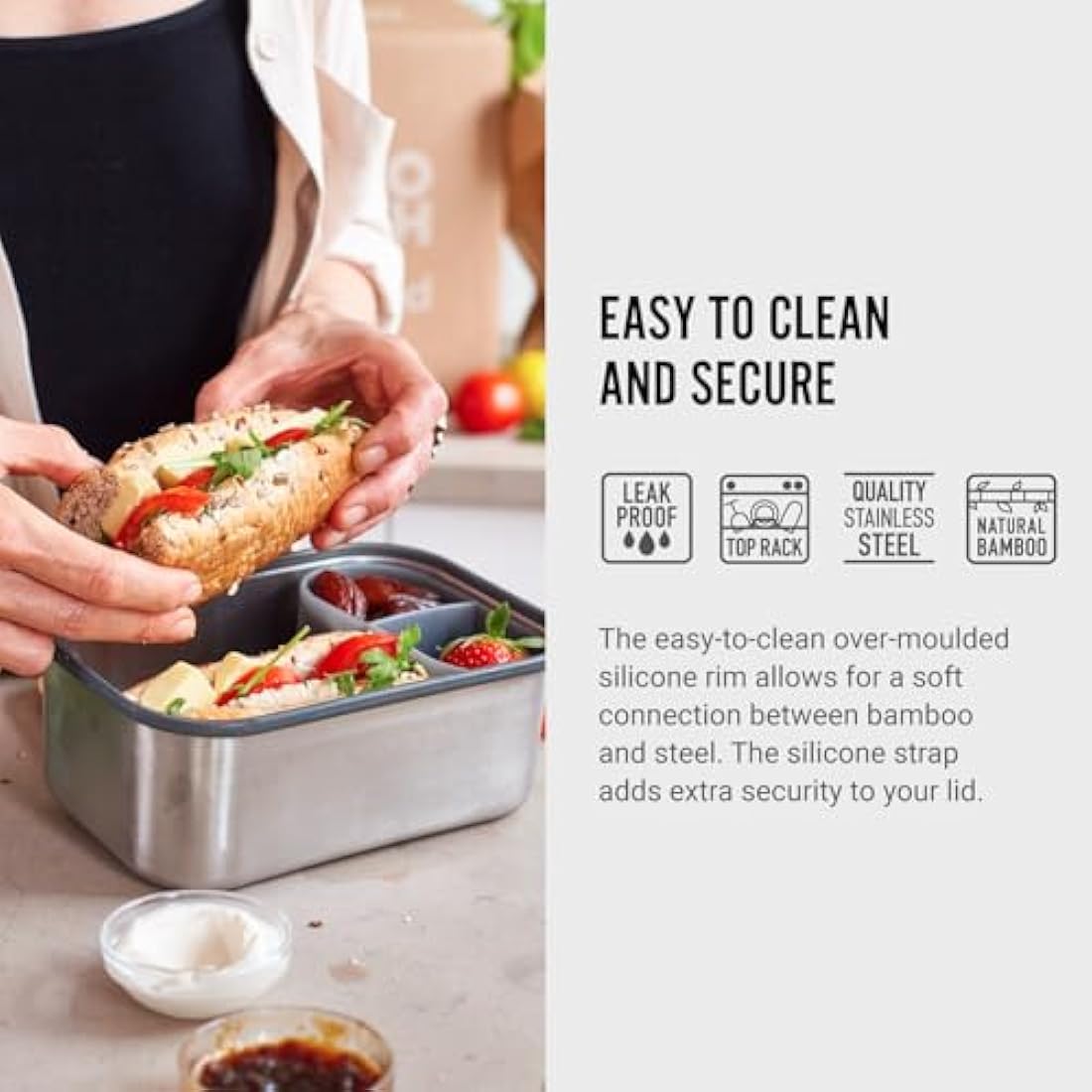 Black + Blum Stainless Steel Lunch Box with Bamboo Lid - 1.25L