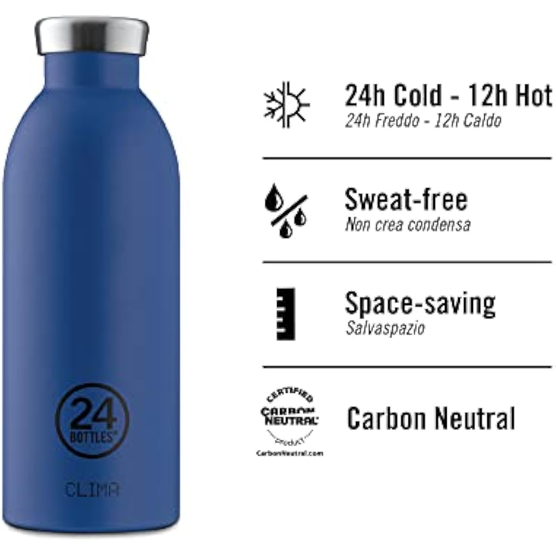 24BOTTLES Clima Bottle – 850ml Insulated Stainless Steel Water Bottle