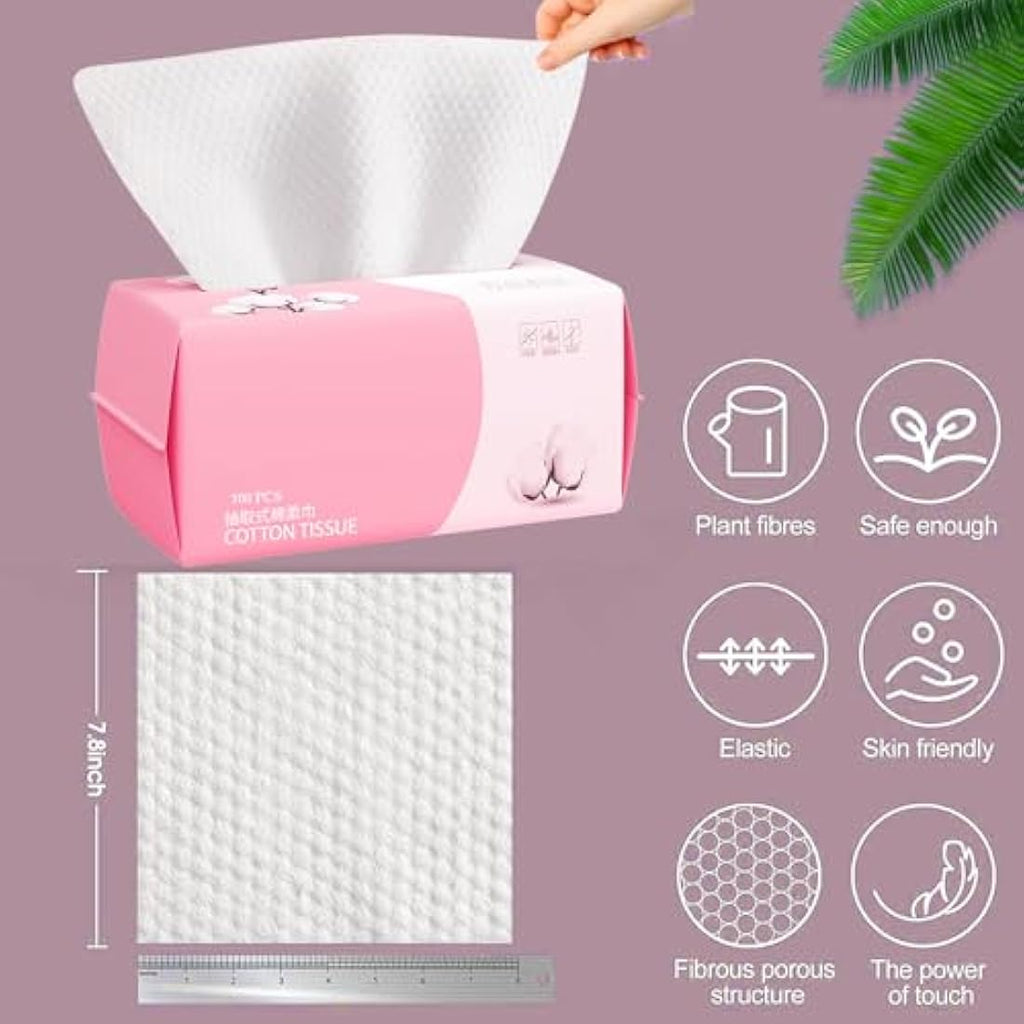 Disposable Face Towel | 100% Cotton Soft Dry Wipes (400 Count)