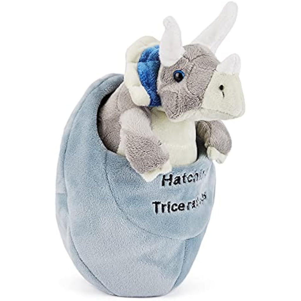 Zappi Co Triceratop Hatching Dinosaur Plush - 20cm Soft Stuffed Animal