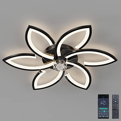 Silent Flower Ceiling Fan with Light - Dimmable LED & Remote