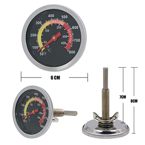 BBQ Thermometer – 6cm Stainless Steel Smoker Grill Gauge