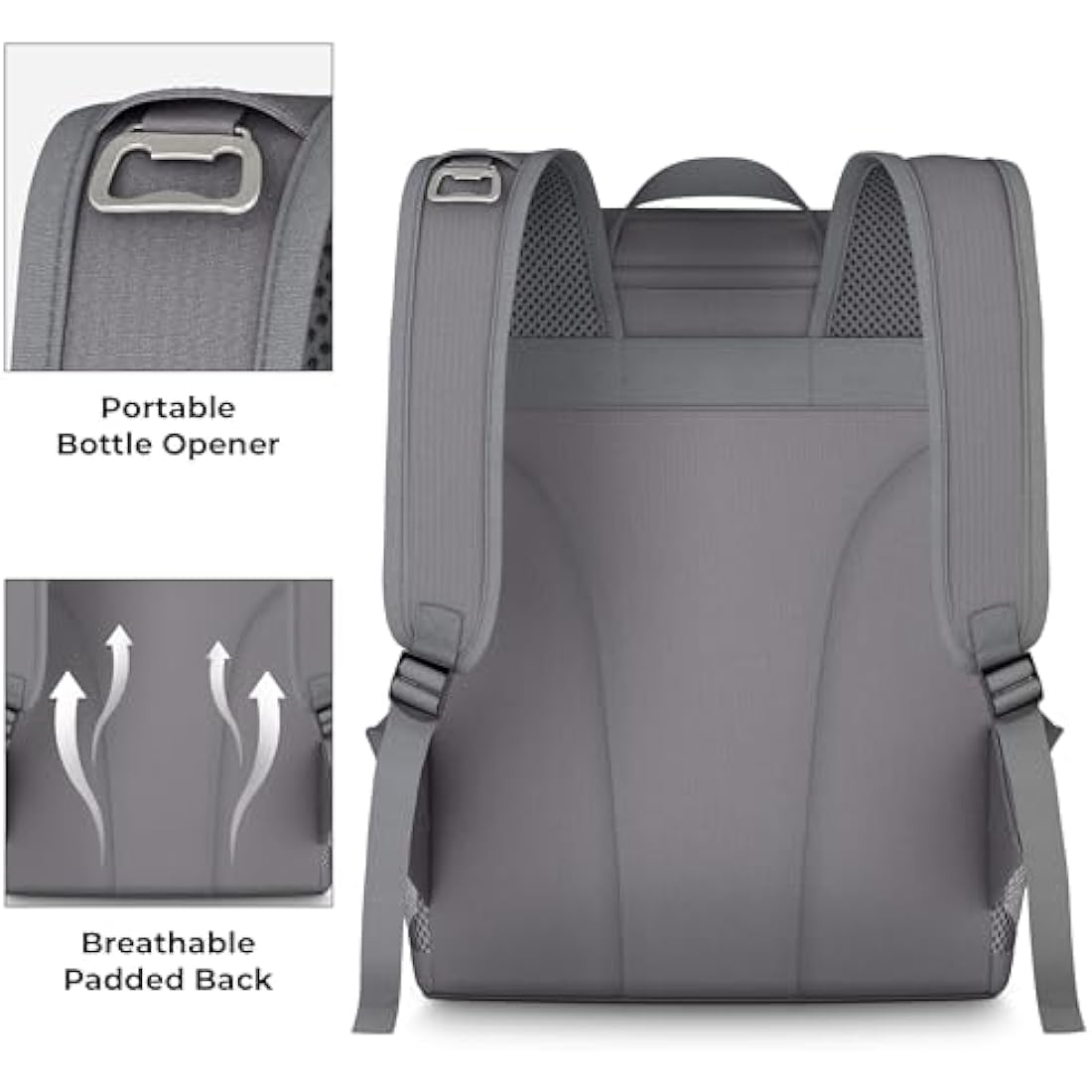 Tydi Insulated Cooler Backpack – 30L Leakproof Hiking Rucksack, Grey
