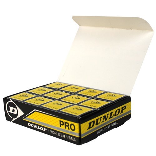 Dunlop Pro Squash Balls – Double Yellow Dot Professional Box of 12