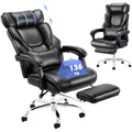 COLAMY Executive Office Chair – Ergonomic Bonded Leather Recliner with Footrest