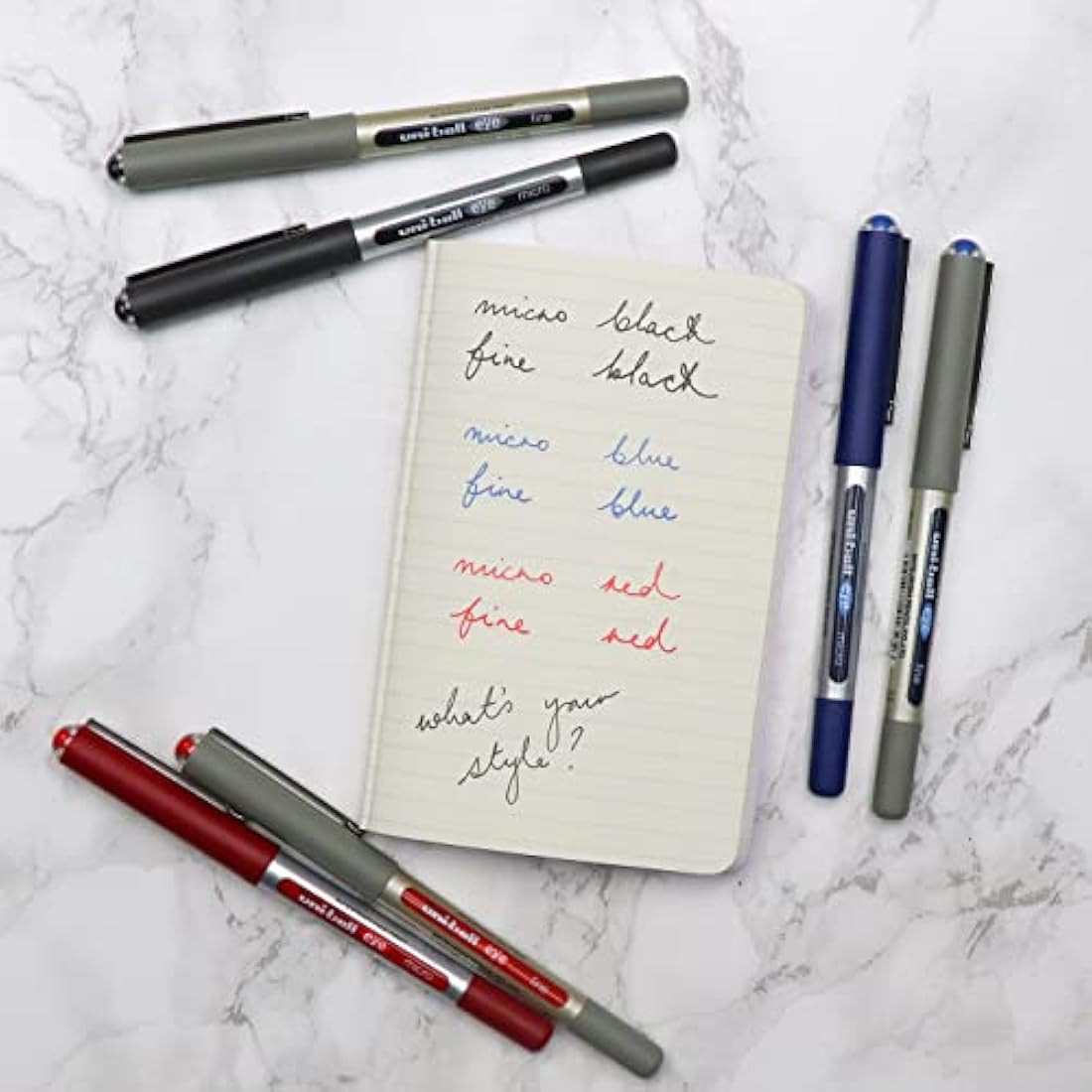 Uni-ball Eye UB-157 Rollerball Pens | Fine 0.7mm Tip | Assorted 8 Pack
