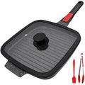 RANX INGST Non-Stick Griddle Pan with Lid | 26cm Cast Aluminium Steak Pan