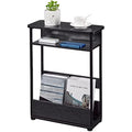 YEAKOO Narrow Side Table – 3-Tier Slim End Table with Storage Shelf