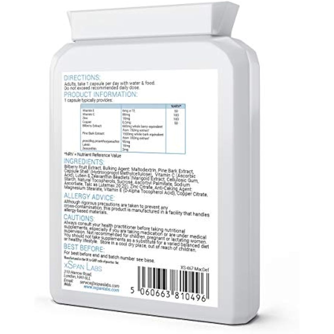 xSpan Labs MacuBoost AREDS 2 Eye Health Supplement - 60 Day Supply